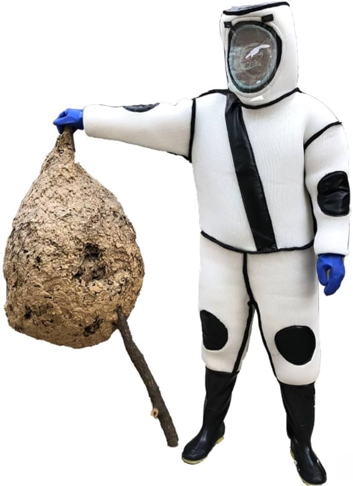 Amazon.co.jp: スズメ蜂 防護服 スズメバチ駆除用蜂防護服 フェイス