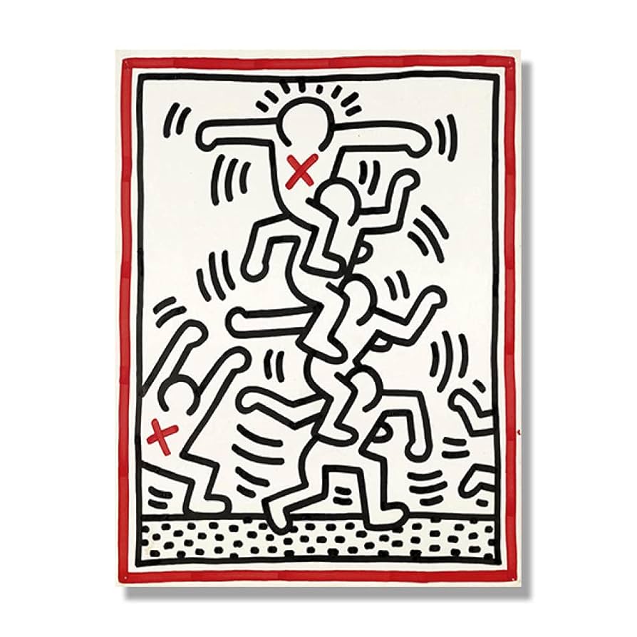 キースヘリング Six Dancing People 1999年製 ポスター キースヘリング