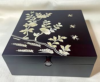 Amazon.co.jp: 極 韓国 螺鈿細工 螺鈿漆器 宝石箱 ジュエリーボックス
