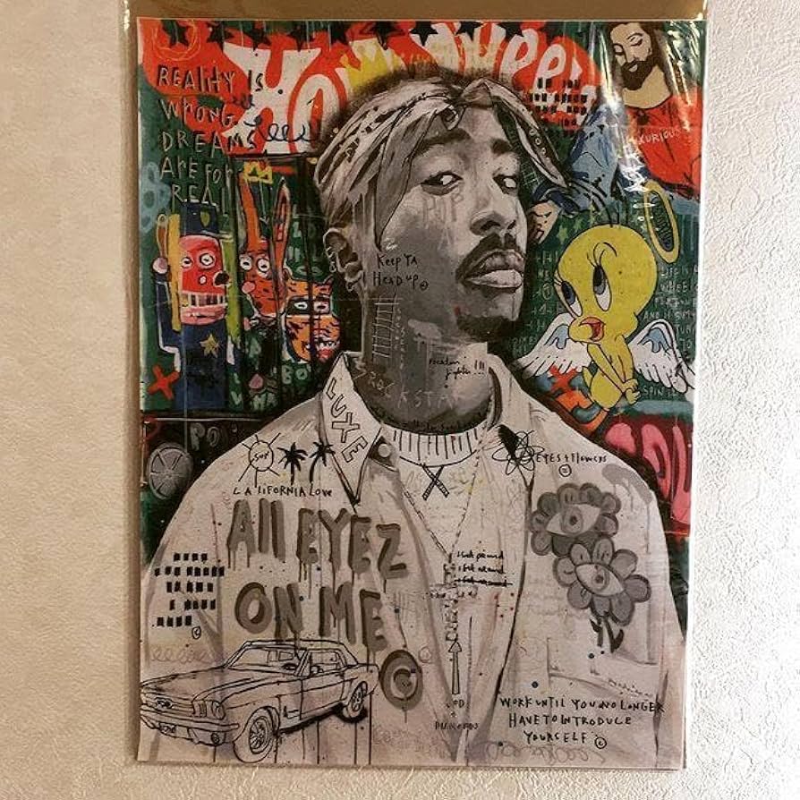 Amazon.co.jp: 布 ポスター 2パック 2PAC グラフィティ アート ヒップ