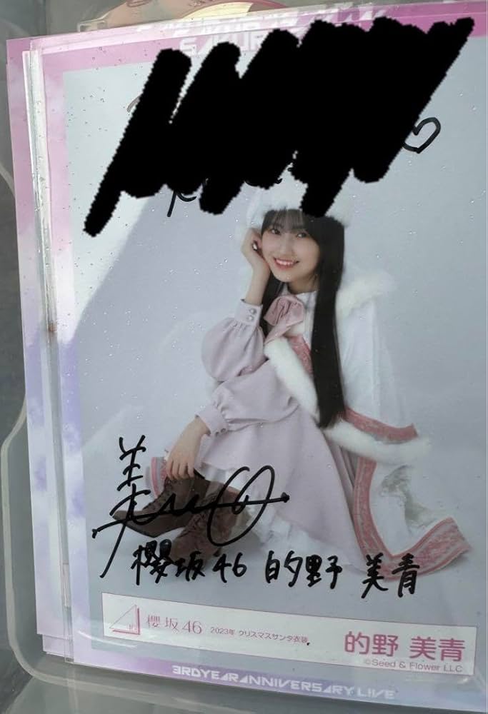的野美青 直筆 生写真 2023 クリスマスサンタ 衣装 的野美青 直筆