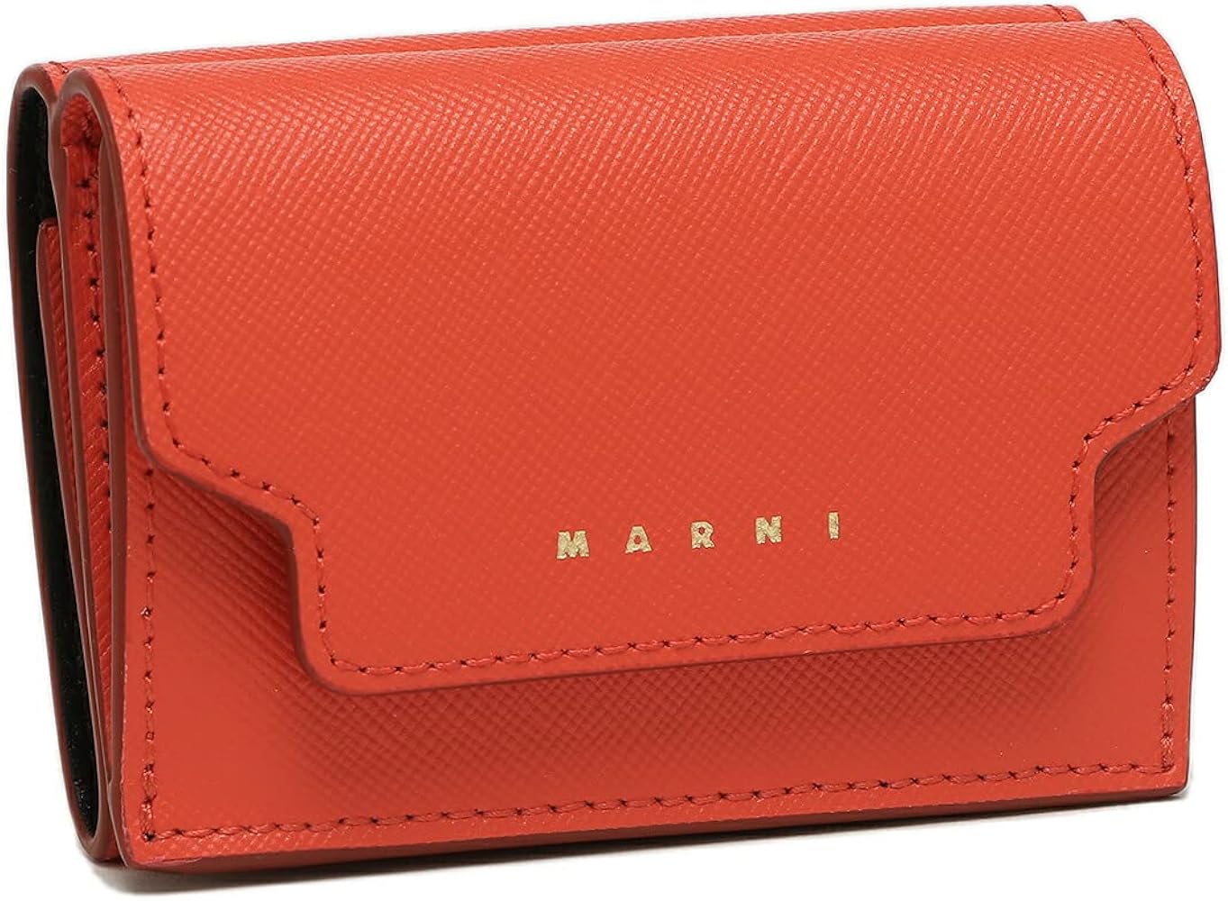 Amazon | [マルニ] 三つ折り財布 トランク ミニ財布 オレンジ メンズ