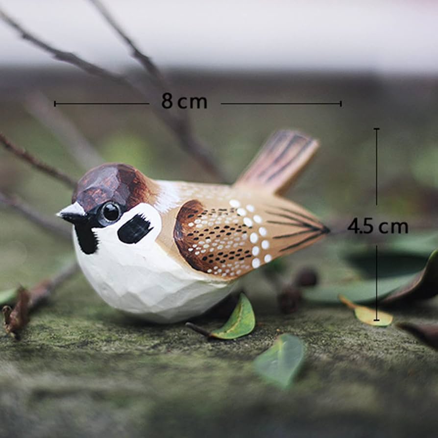 Amazon.co.jp: 小鳥 オブジェ インコ 雀 かわいい F 置物 おきもの