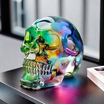 Amazon.co.jp: ガラス置物 幸運 オブジェ K9 ドクロ 髑髏 スカル 多