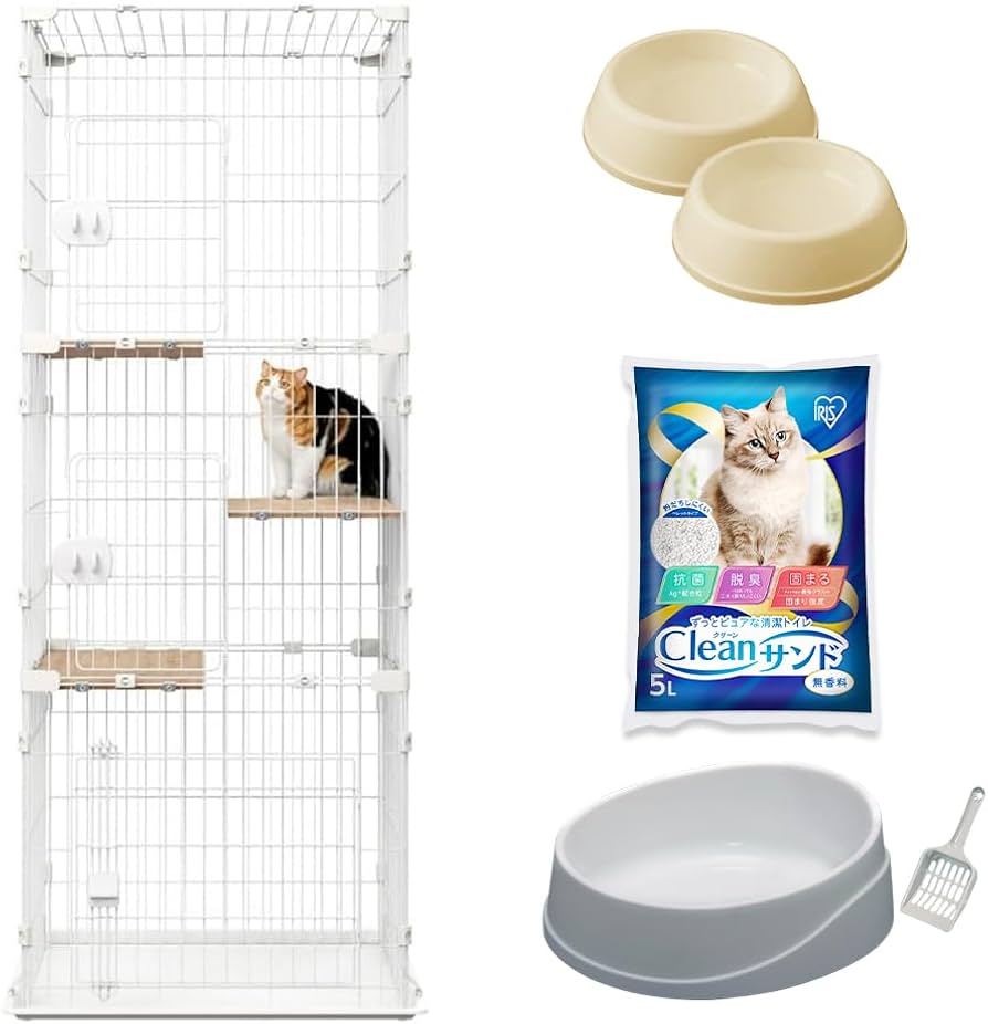 Amazon.co.jp: アイリスオーヤマ 猫 ケージ キャットケージ コンパクト