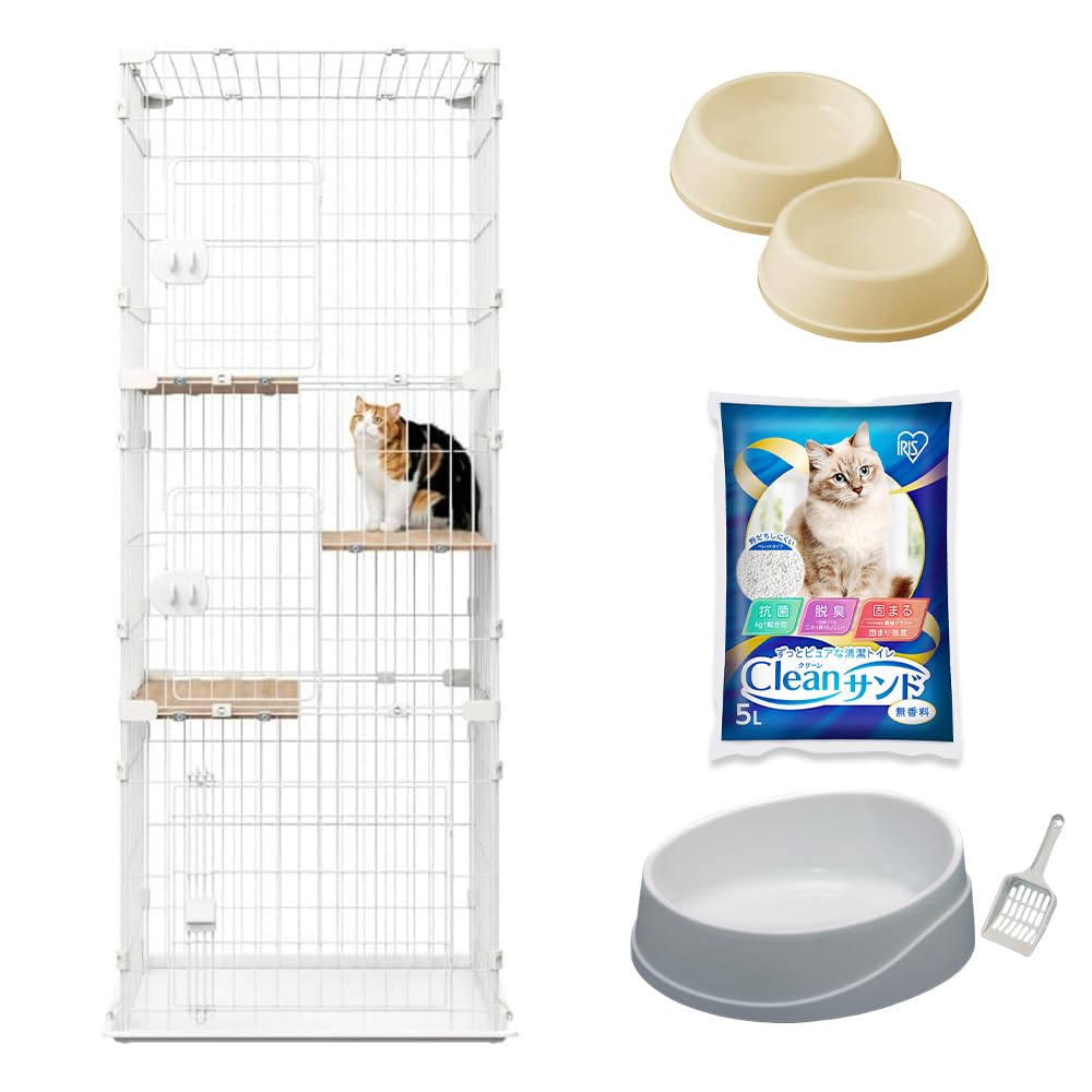 Amazon.co.jp: アイリスオーヤマ 猫 ケージ キャットケージ コンパクト