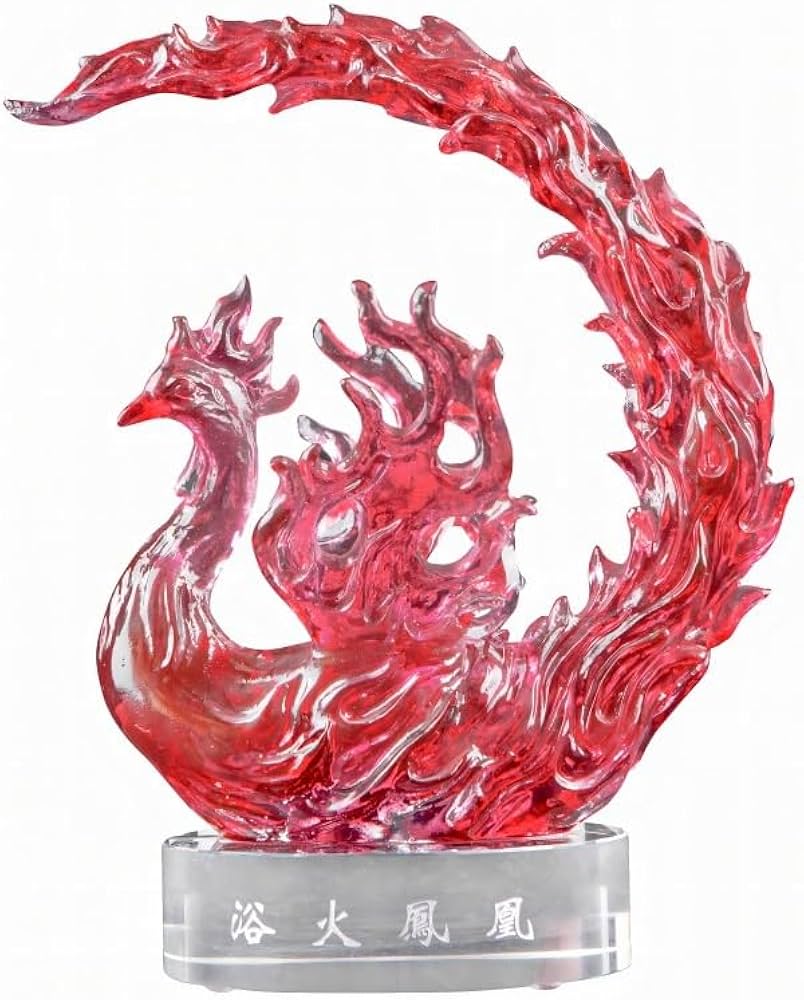 Amazon.co.jp: 鳳凰の置物 風水 瑠璃製 不死鳥 朱雀フェニックス四神