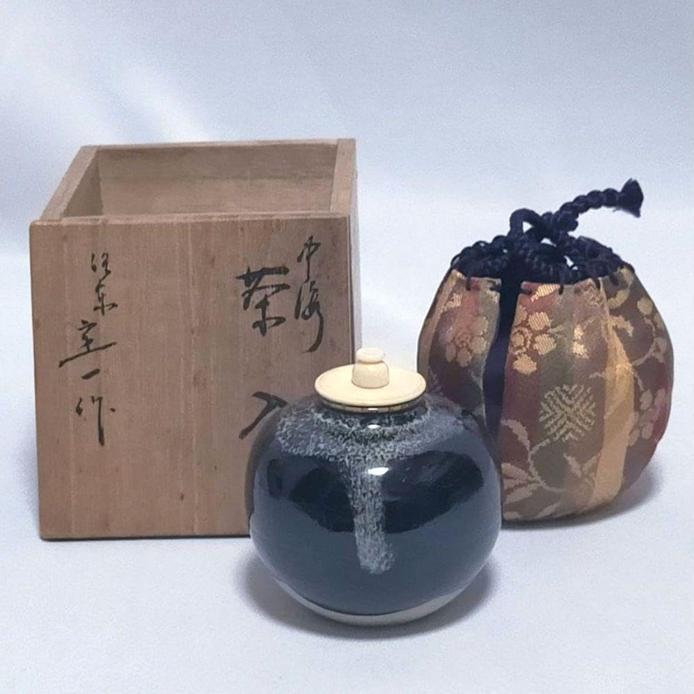 桶谷定一】 内海茶入 共箱、仕覆付き 茶道具 道具 ] - 道具 京焼 桶谷