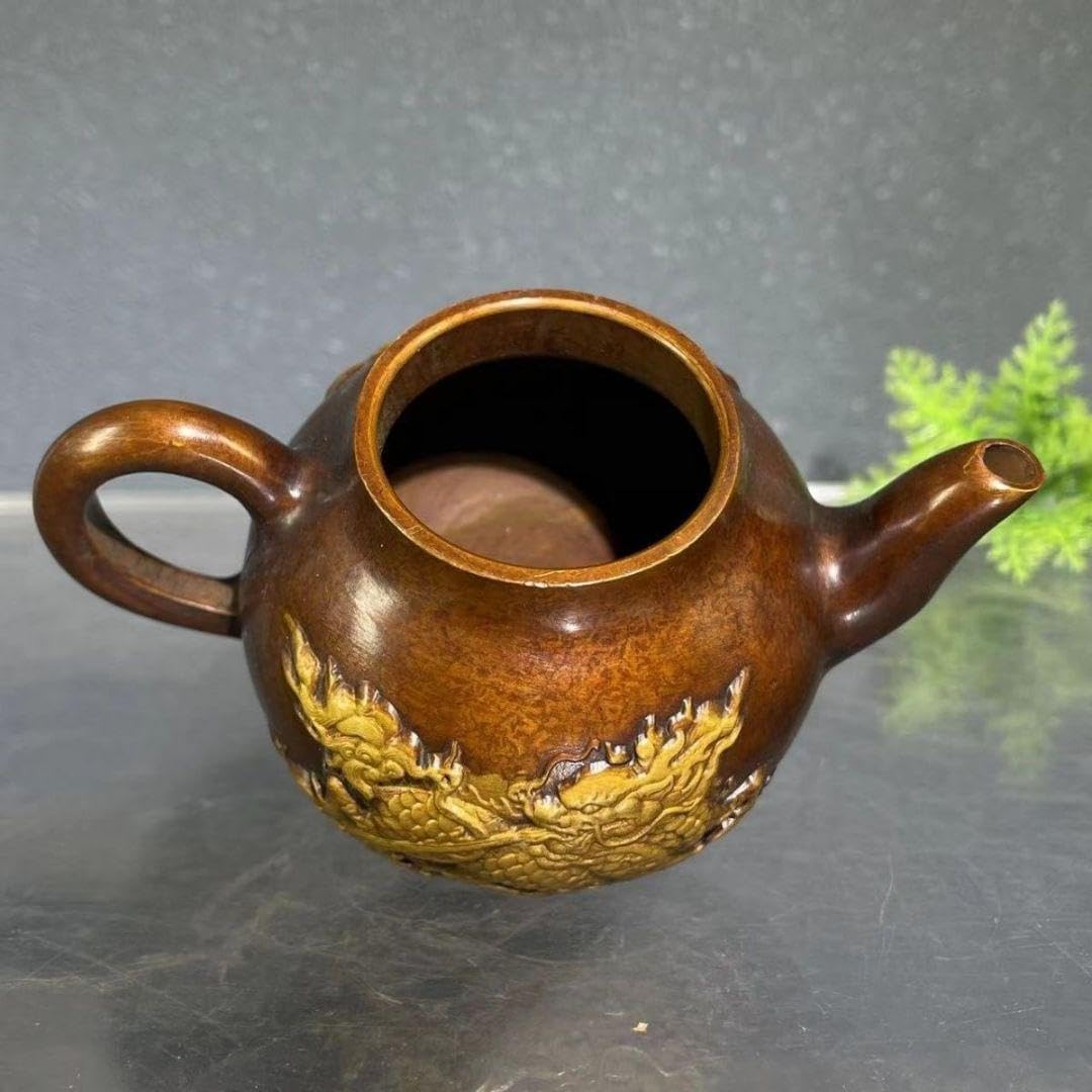 売れ筋 銅器 祥雲茶壺 酒壺 茶道具 煎茶器 工芸品 置物 中国茶器 粉彩