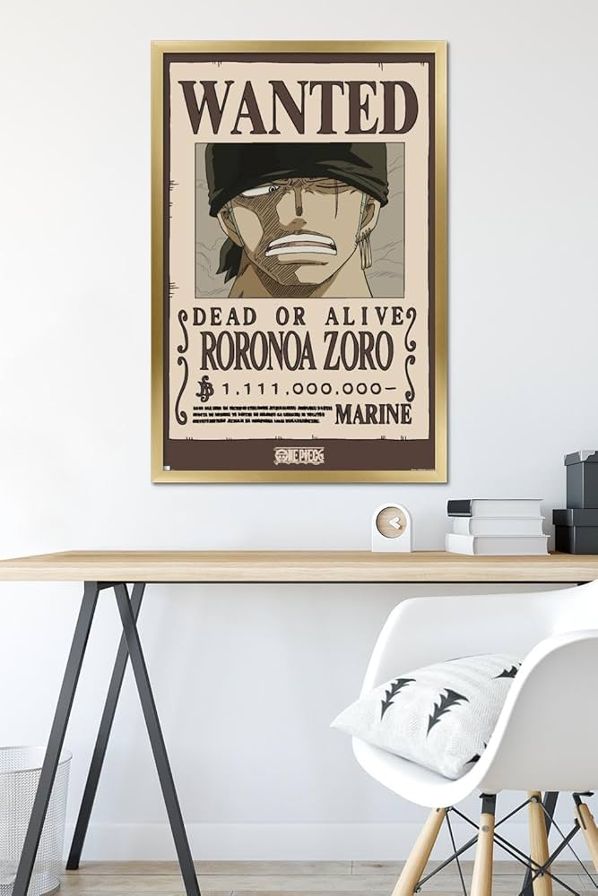 One Piece - Roronoa Zoro Wanted Poster Wall Poster : Amazon.ca: Home