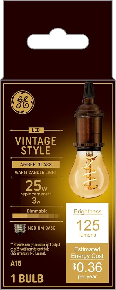 GE Lighting Vintage Style LED Light Bulb, 3 Watts (25 Watt