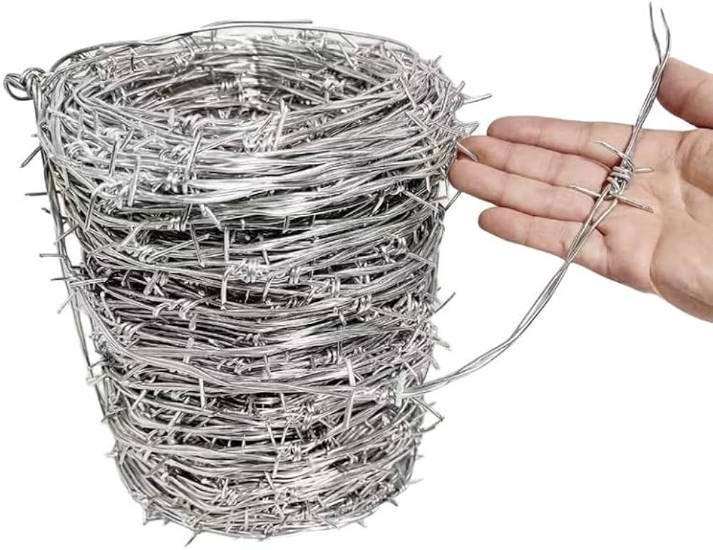 Amazon | 亜鉛メッキ有刺鉄線 セキュリティ有刺鉄線 線の太さ 2.1mm二