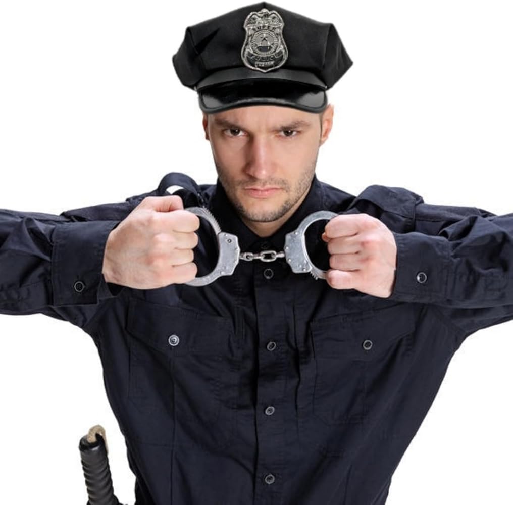 Amazon.co.jp: [APOSITV] ポリス コスプレ 帽子 メンズ メタルバッジ