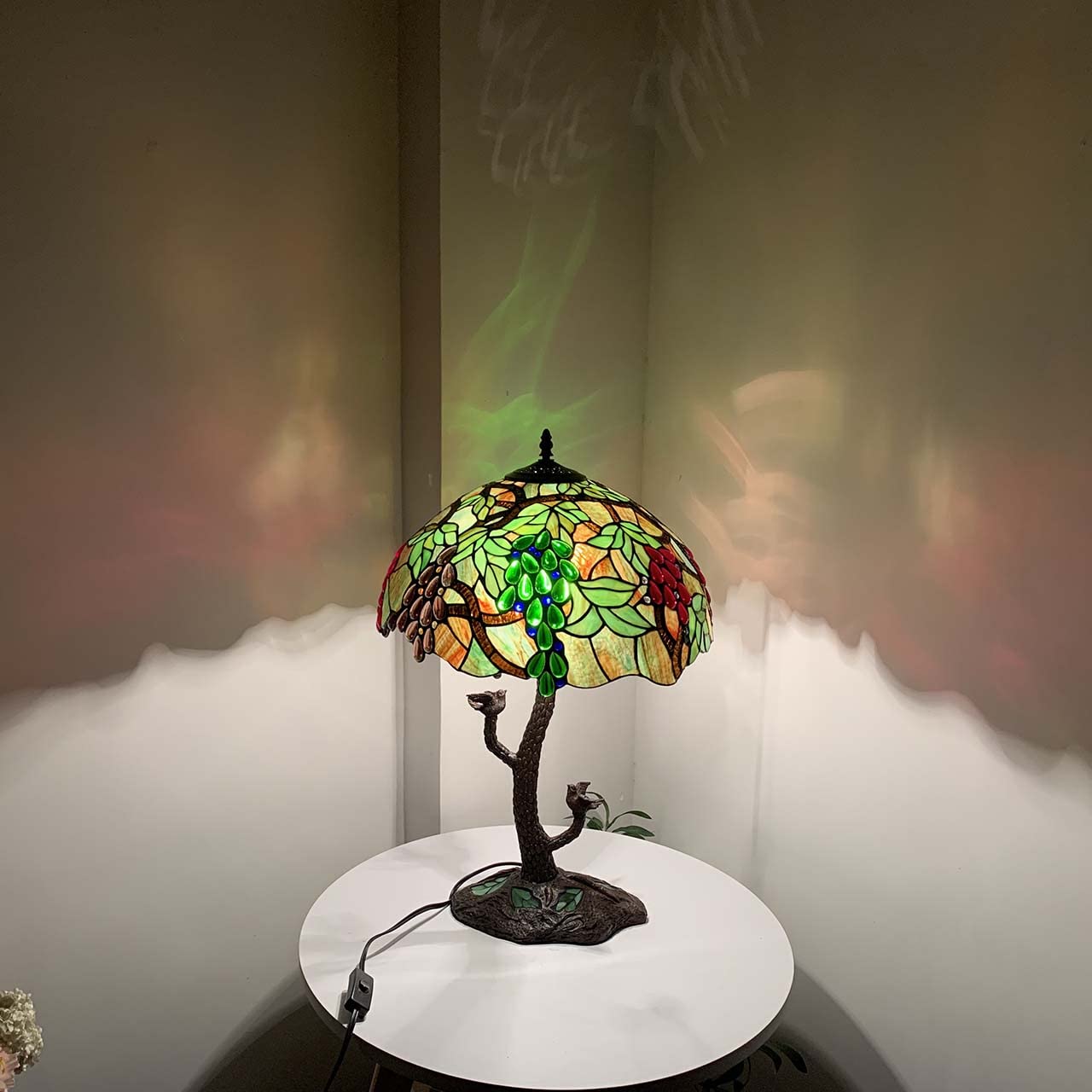 エミールガレ 真鍮台座 2灯ランプ 卓上照明 カメオ彫り 被せガラス