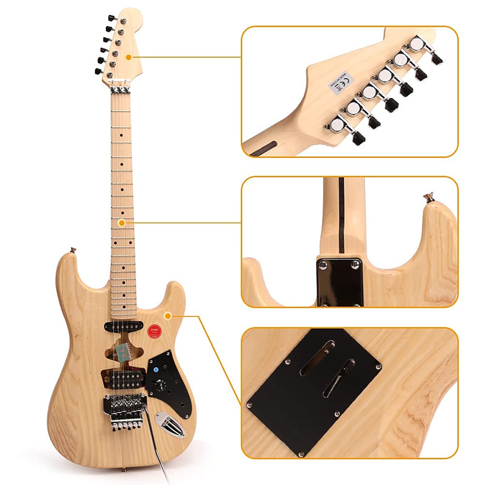 DIYストラトタイプギター24フレットSSHフロイドローズトレモロ