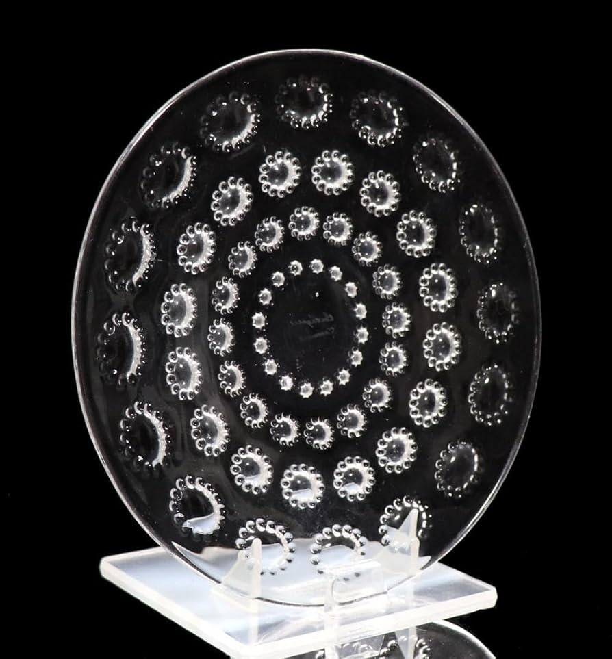 ラリック イヤープレート 銀貨 クリスタルガラス 飾り皿 フランス