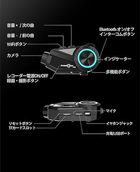 Amazon.co.jp: FreedConn R3 Pro バイク用インカム カメラ付き 140°超