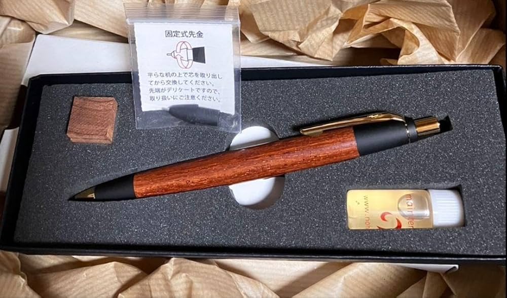 野原工芸 新型 本花梨虎杢 シャープペンシル 旧クリップ 【公式通販】