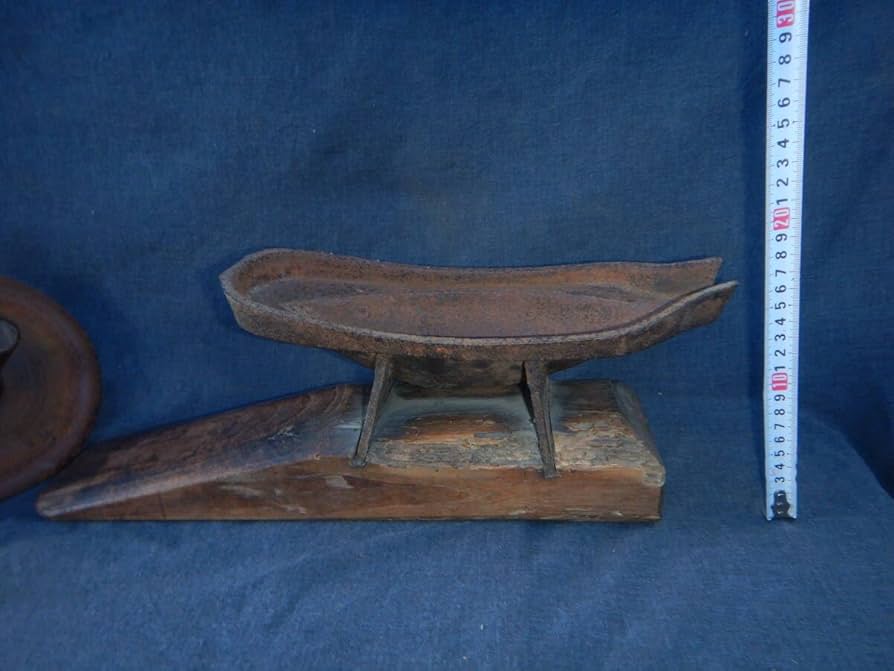 Amazon.co.jp: PC.時代もの江戸時代薬研やげん墨書き古道具