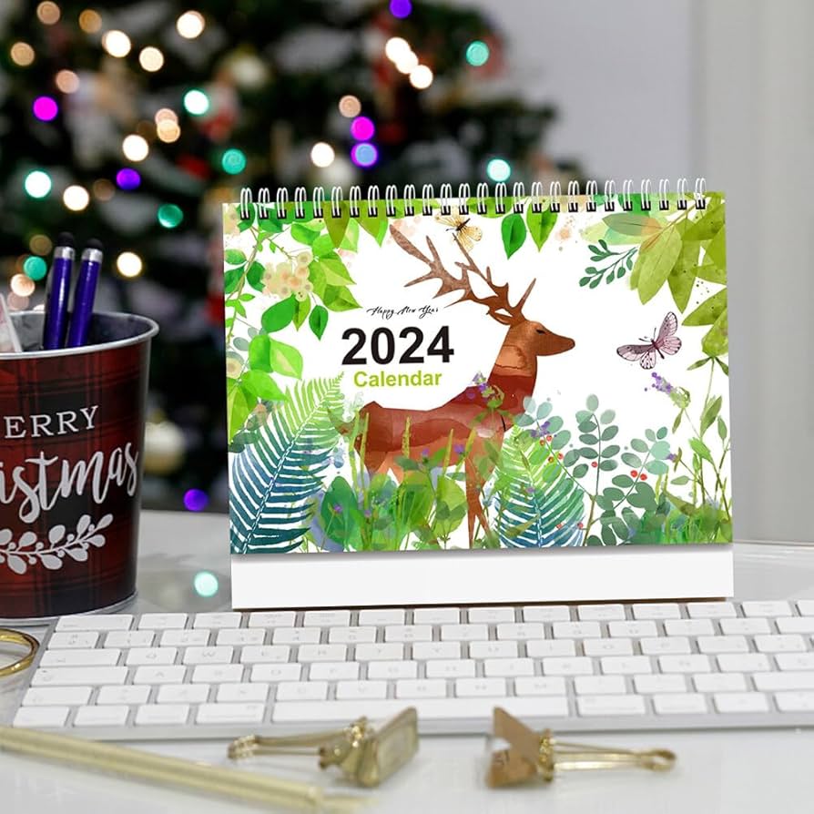 Amazon.com: Surakey Desk Calendar 2024, 12-Months Annual Calander