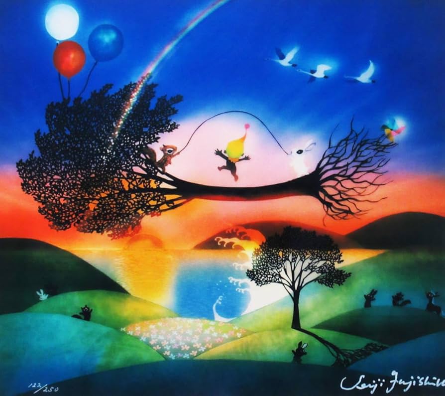 藤城清治 ドリーム レトグラフ版画 大人気影絵画家 藤城清治 限定版画
