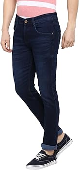 Buy Routeen Men's Straight Fit Jeans (JRMCTN707_36_Blue_36) at