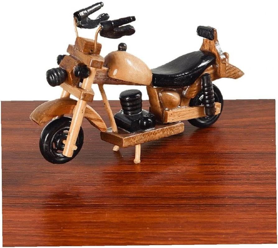 乗って、こわして、組み立てる、木製バイク型おもちゃ !!