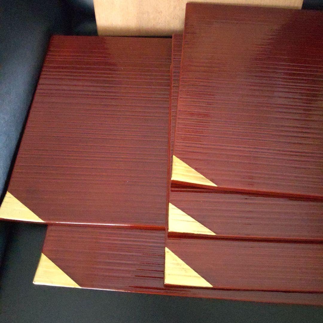 おかむ未使用‼️輪島塗 膳 5枚セット 木箱入り✨ 輪島塗り 膳