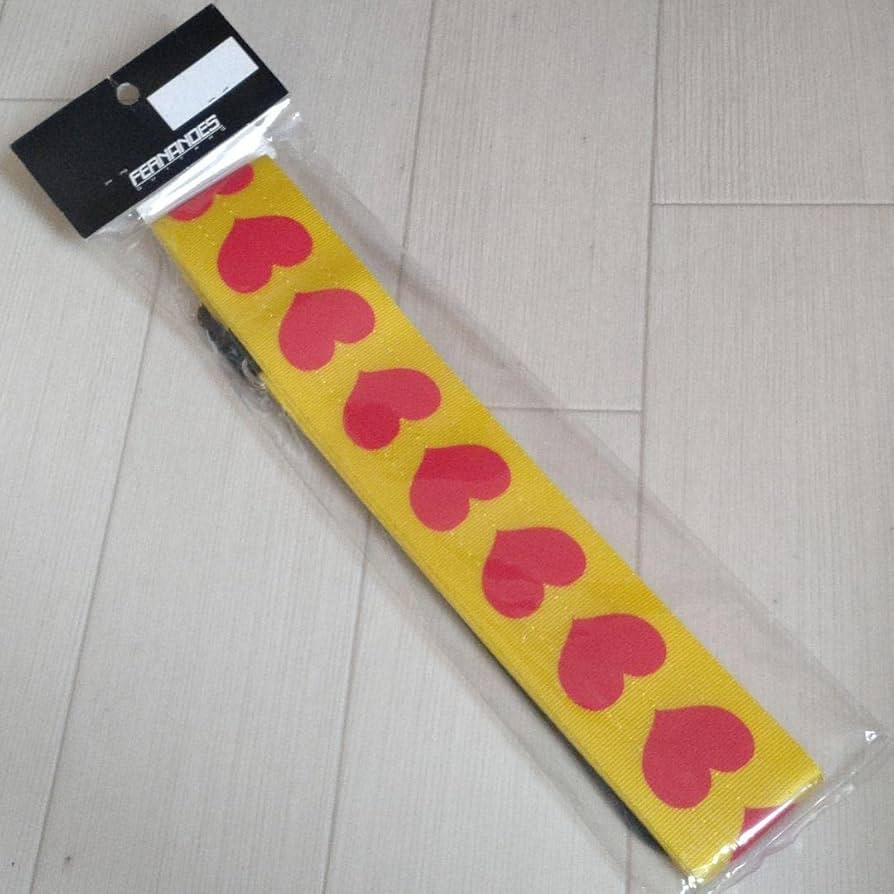 FERNANDES hide グリーンハート ギターストラップ イエローハート
