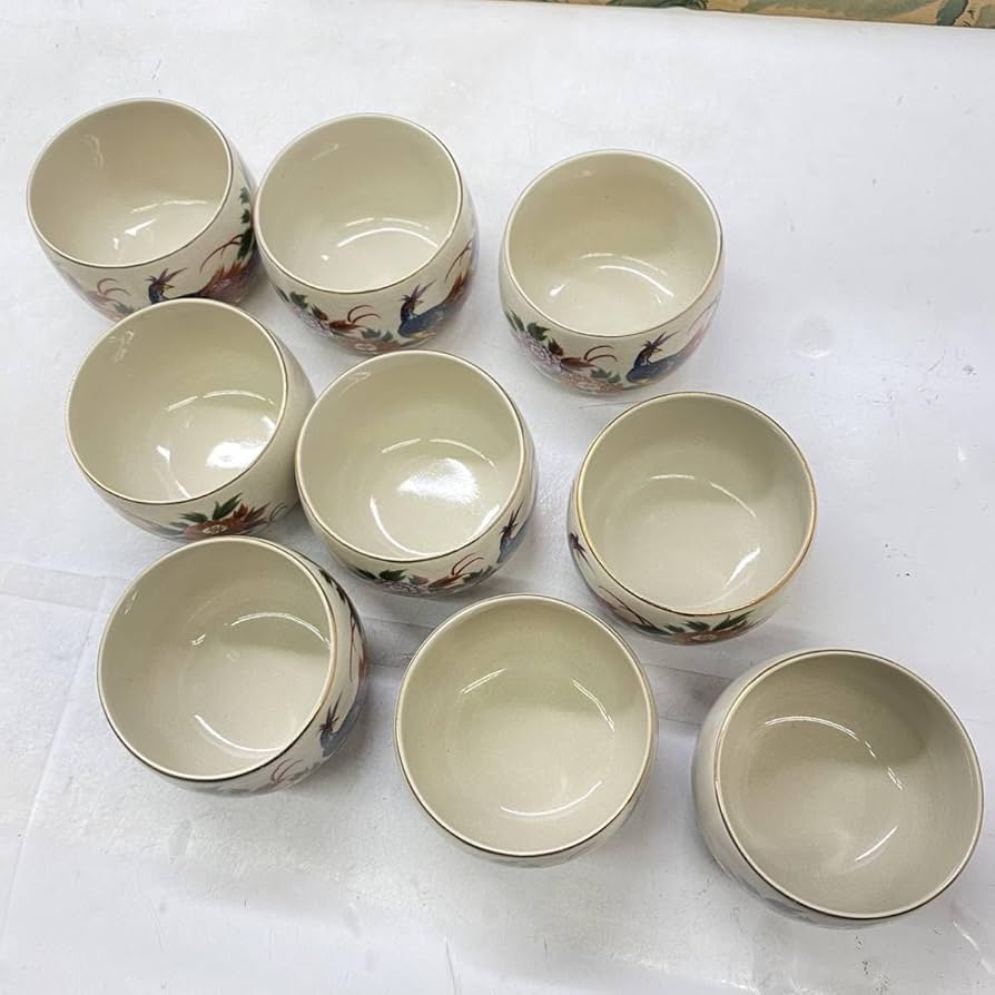 XG339カメイガラス・藍被硝子・薩摩切子・猪口・蓋付子付・友箱・酒器