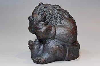 Amazon.co.jp: 【村秀鬼瓦工房】鬼もひるね徳利とぐい呑鬼の置物安田瓦