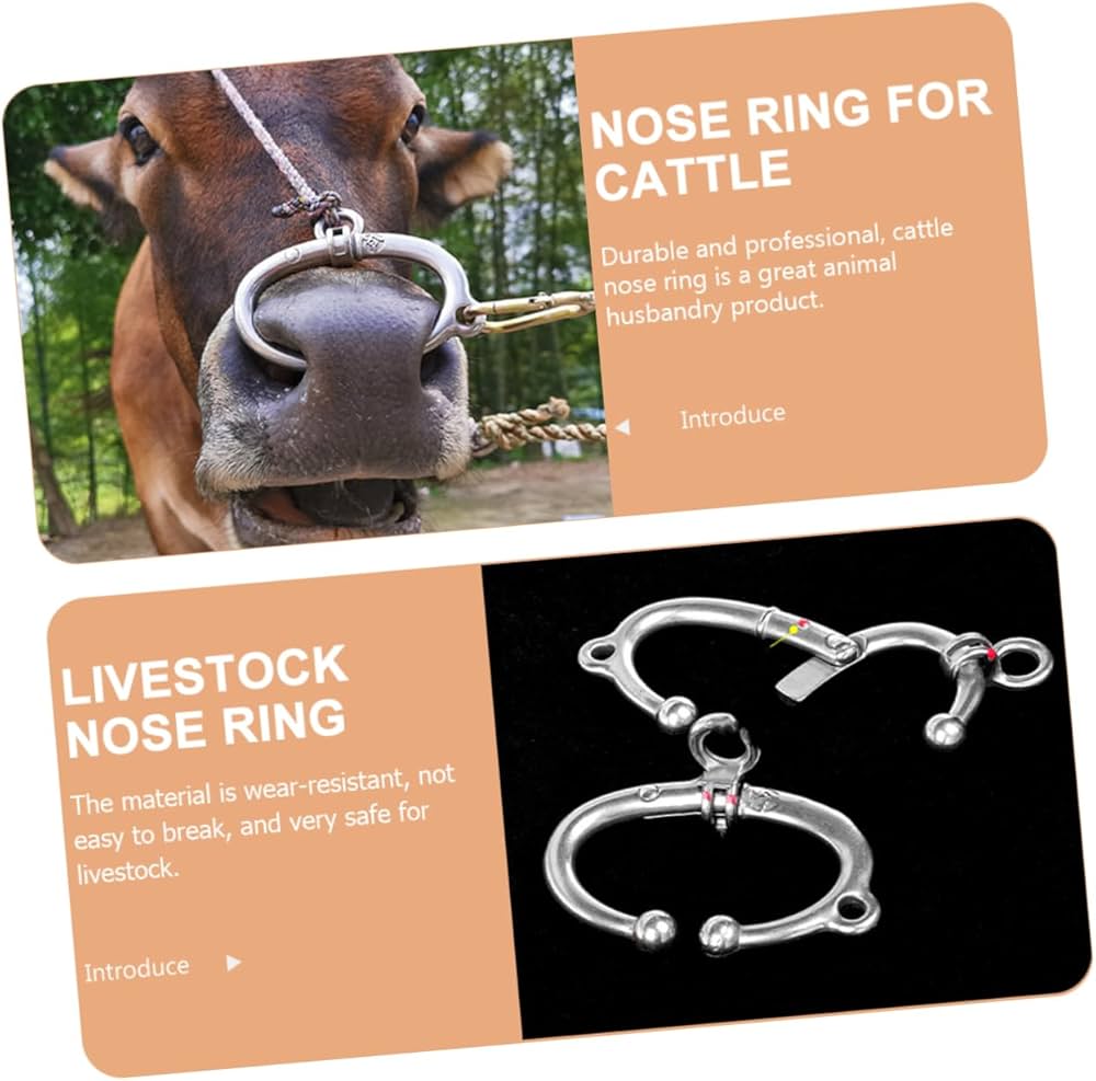 Amazon.co.jp: OFFSCH ステンレス製牛鼻輪 牛鼻プライヤー リング
