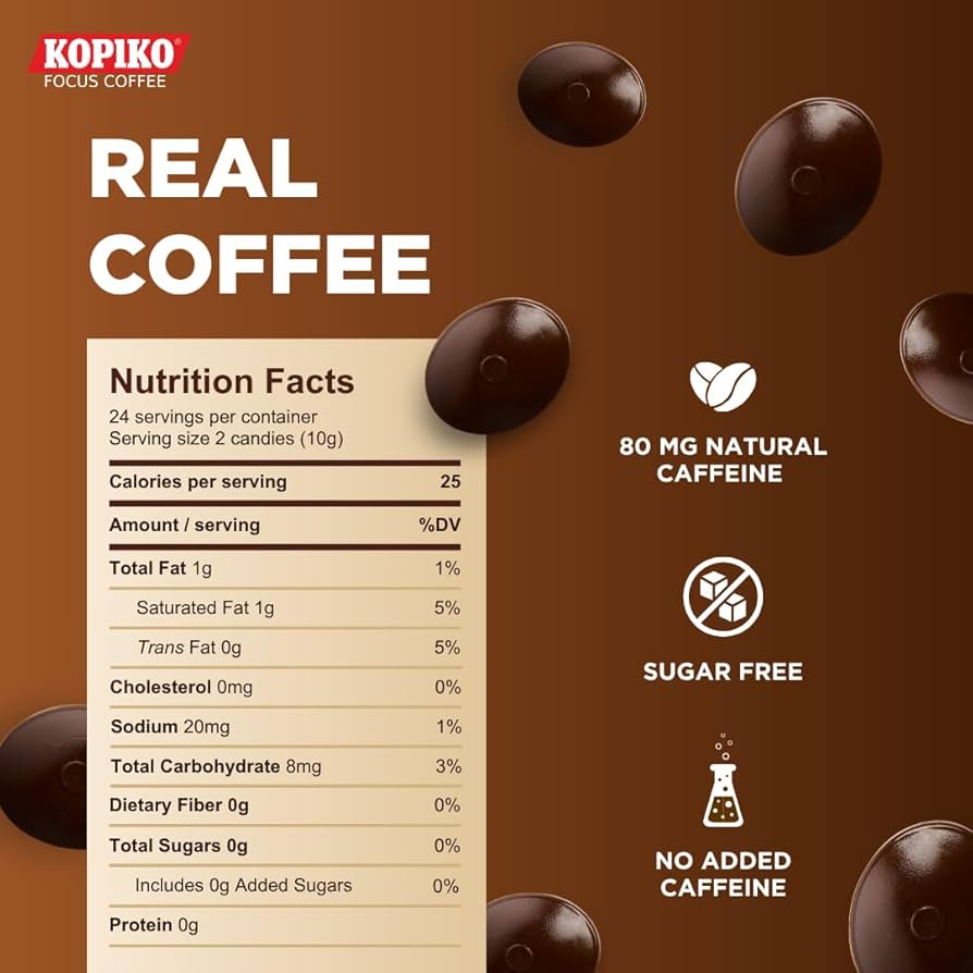 Amazon.com : Kopiko Focus Coffee Candy – Have 80mg Caffeine per 2