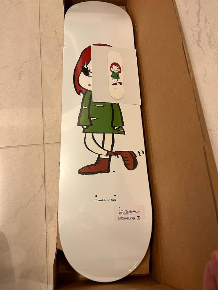 奈良美智 MoMA スケートボード 赤白2枚セット 付属カード・金具・元箱