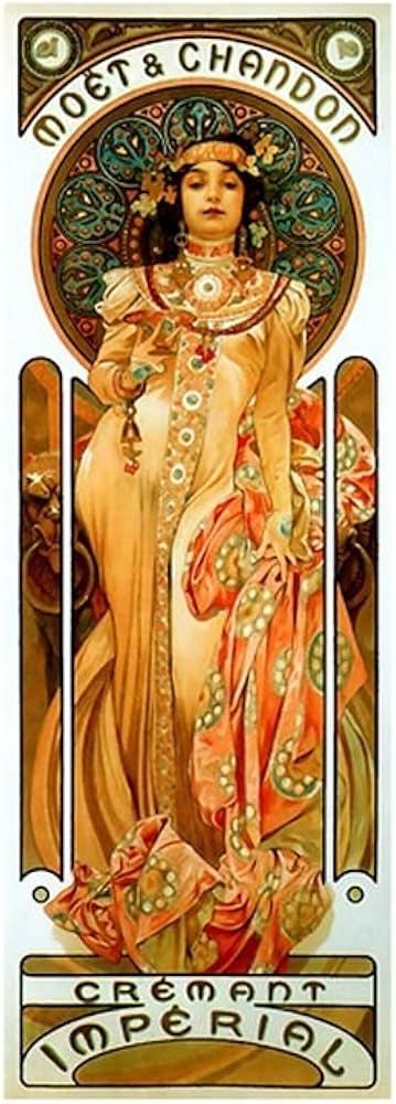 Amazon.com: Alonline Art - Moet and Chandon by Alphonse Mucha