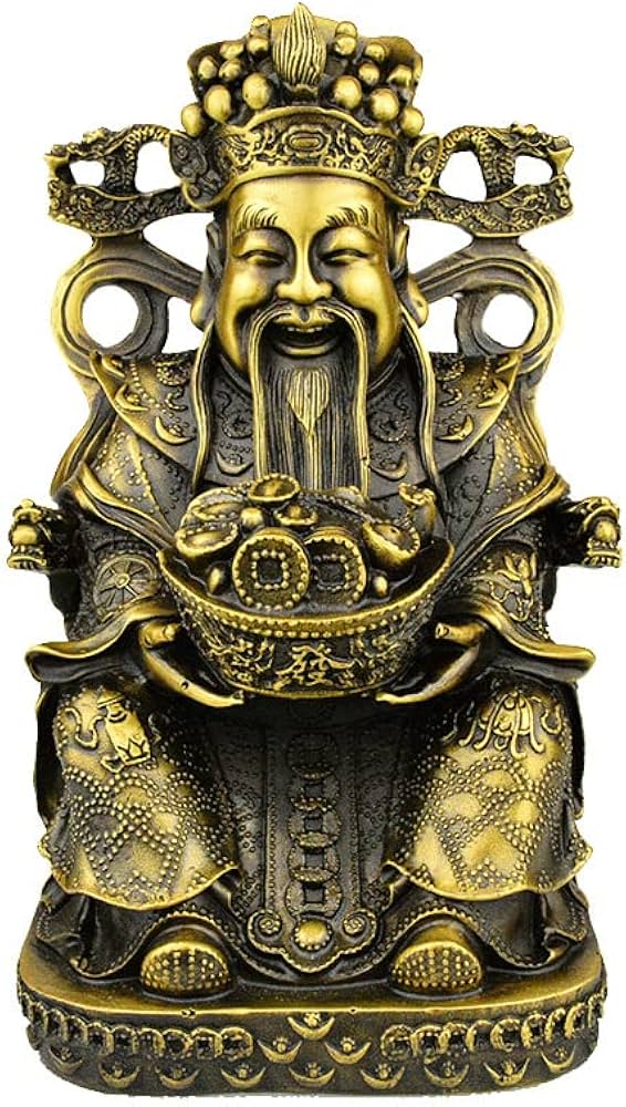 Amazon.com: 铜器铜财神爷佛像纯铜招财文财神爷铜像摆件家用客厅(1PCS