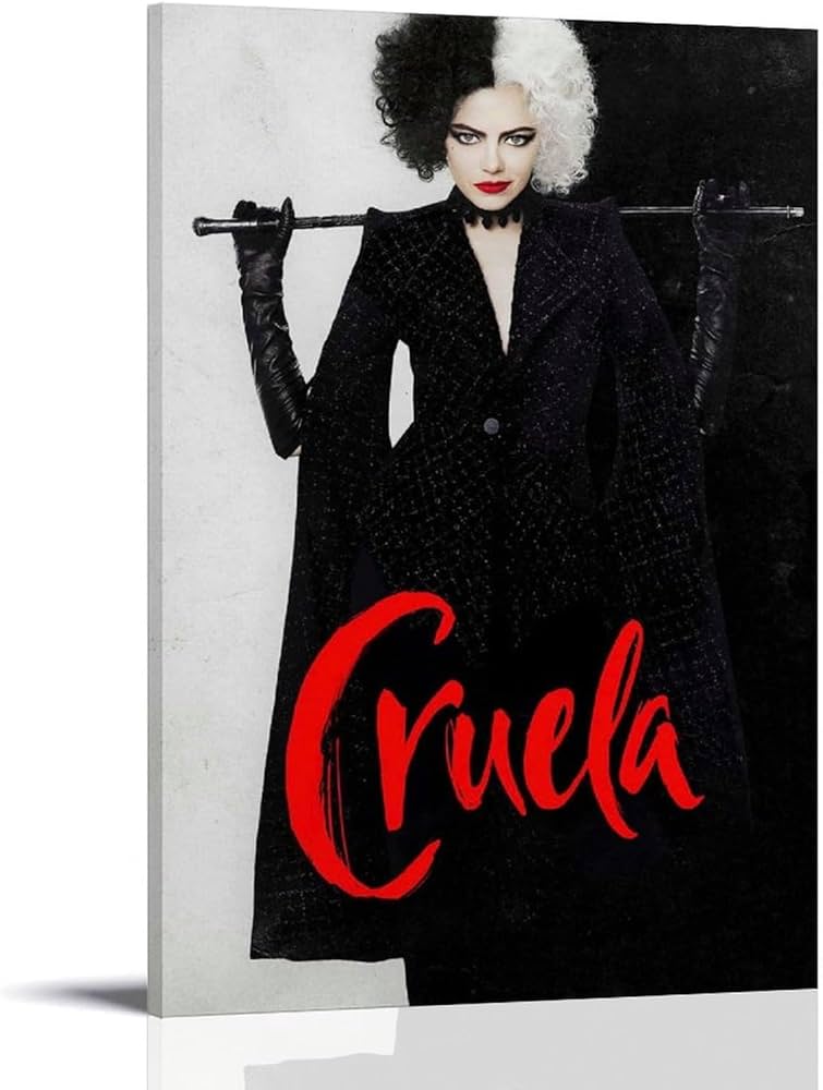 Amazon.co.jp: クルエラの映画ポスター ポスター装飾絵画キャンバス壁