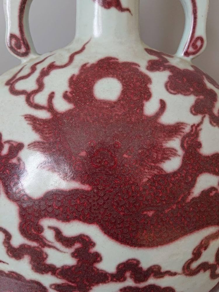 中国 釉里紅 四足水注 扁壷 M 7325C中国 釉里紅 四足水注 扁壷 M 7325C