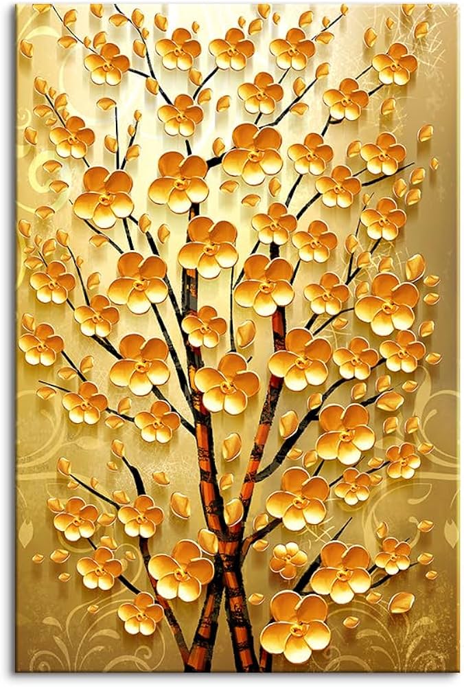 Amazon.co.jp: アートパネル 玄関 金運アップお 幸運の木風水絵