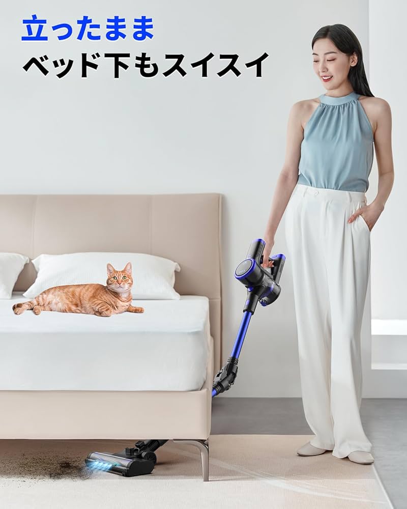 Amazon.co.jp: Zyvrex 掃除機 コードレス【腰痛ゼロ設計】50000Pa超