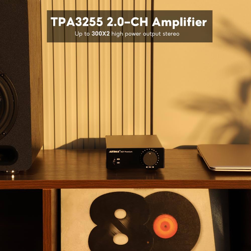 AIYIMA A07 TPA3255 Mini Amplificador 2.0 Canais 300Wx2 HiFi