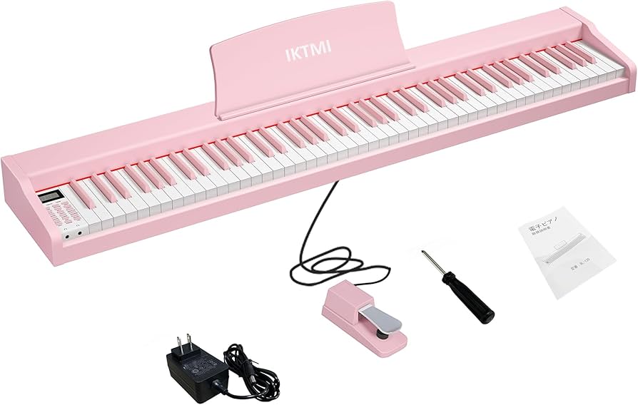 Amazon | IKTMI 電子ピアノ 88鍵盤 ペダル付き 木製 電子 ピアノ 88鍵