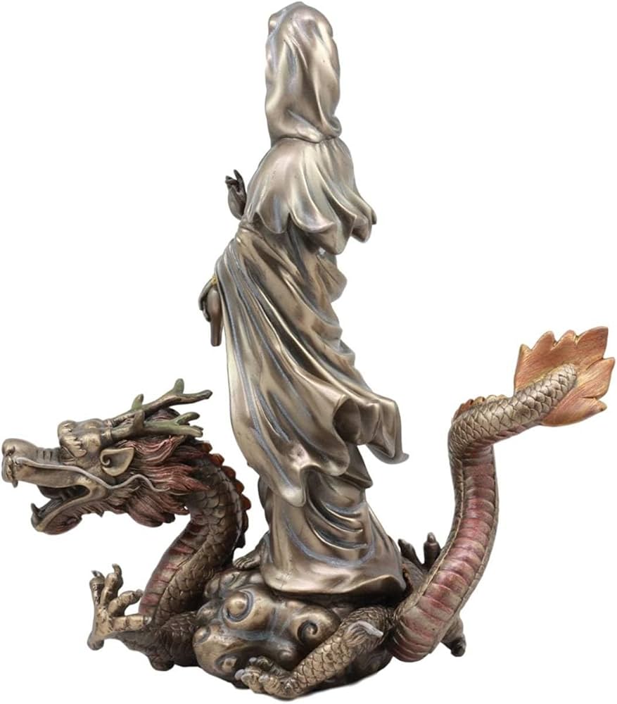 Amazon.co.jp: 東洋彫刻騎龍観音龍頭観音、天龍夜叉の身を表し、雲の中