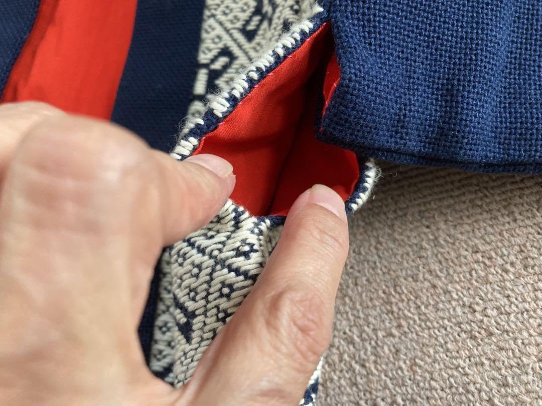 美品 津軽 こぎん刺し 刺し子 はっぴ 半纏 キッズ 子供サイズ 羽織