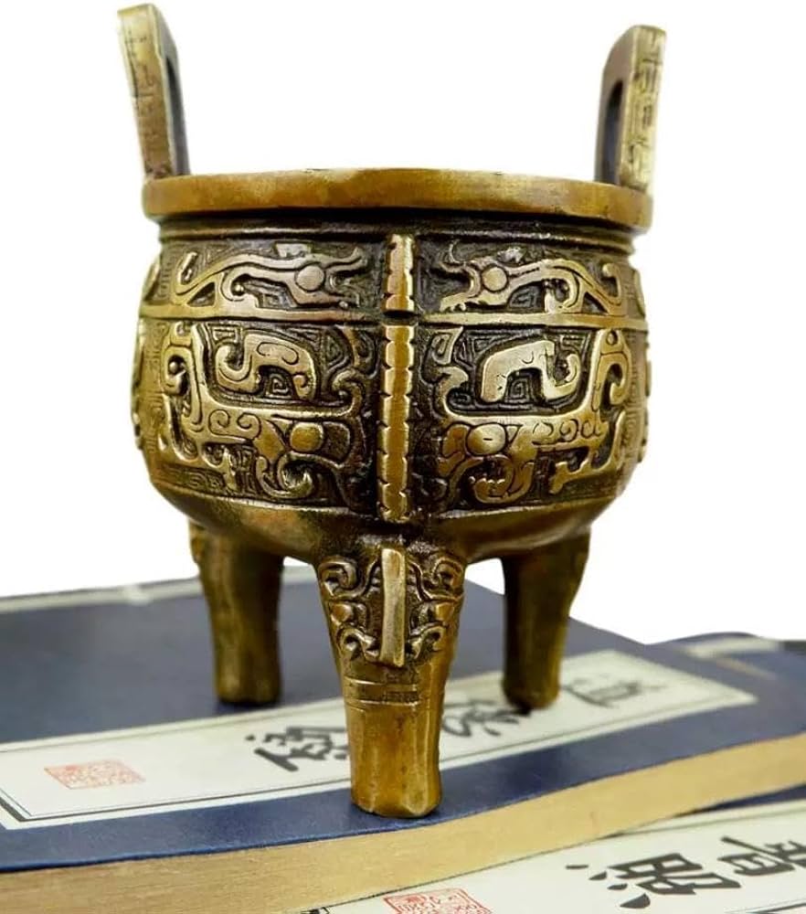 Amazon.co.jp: 青銅器 鼎 銅製倣古品 レプリカ 小型 中国 骨董品 古