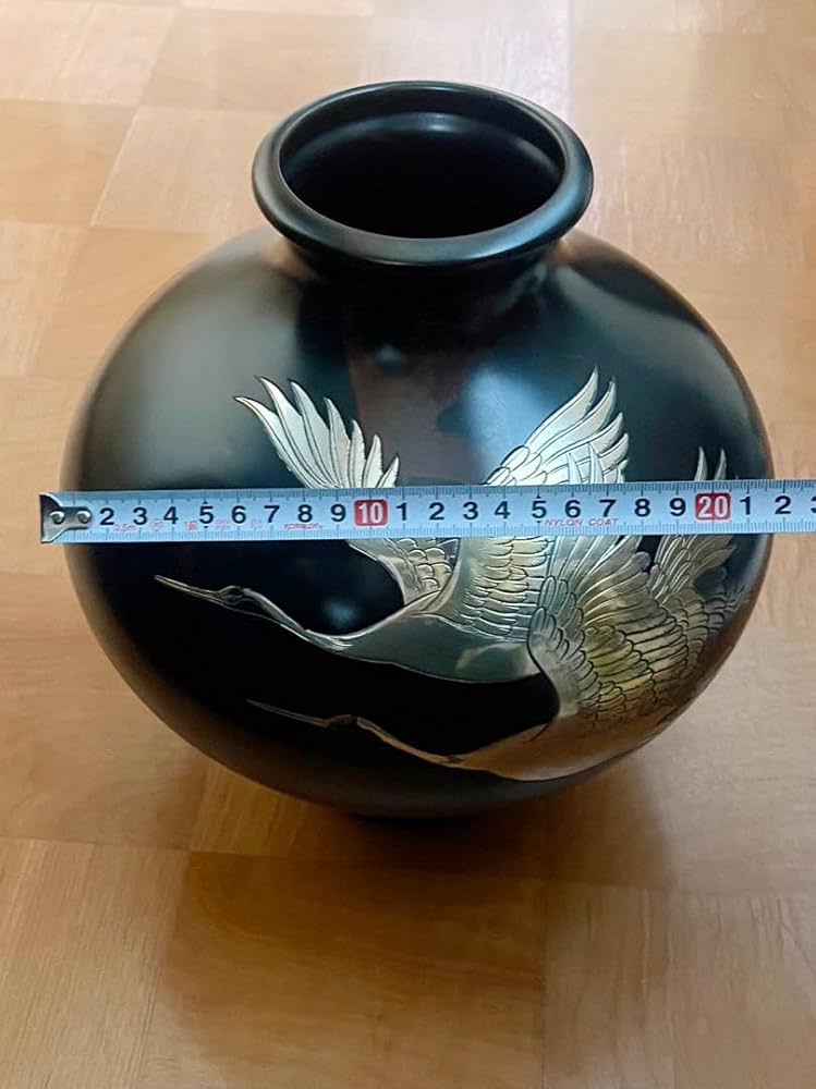 銅製 鳳凰 吊り花生 青銅製 吊り花器 舟形 時代物 カ10 銅製鳳凰吊り