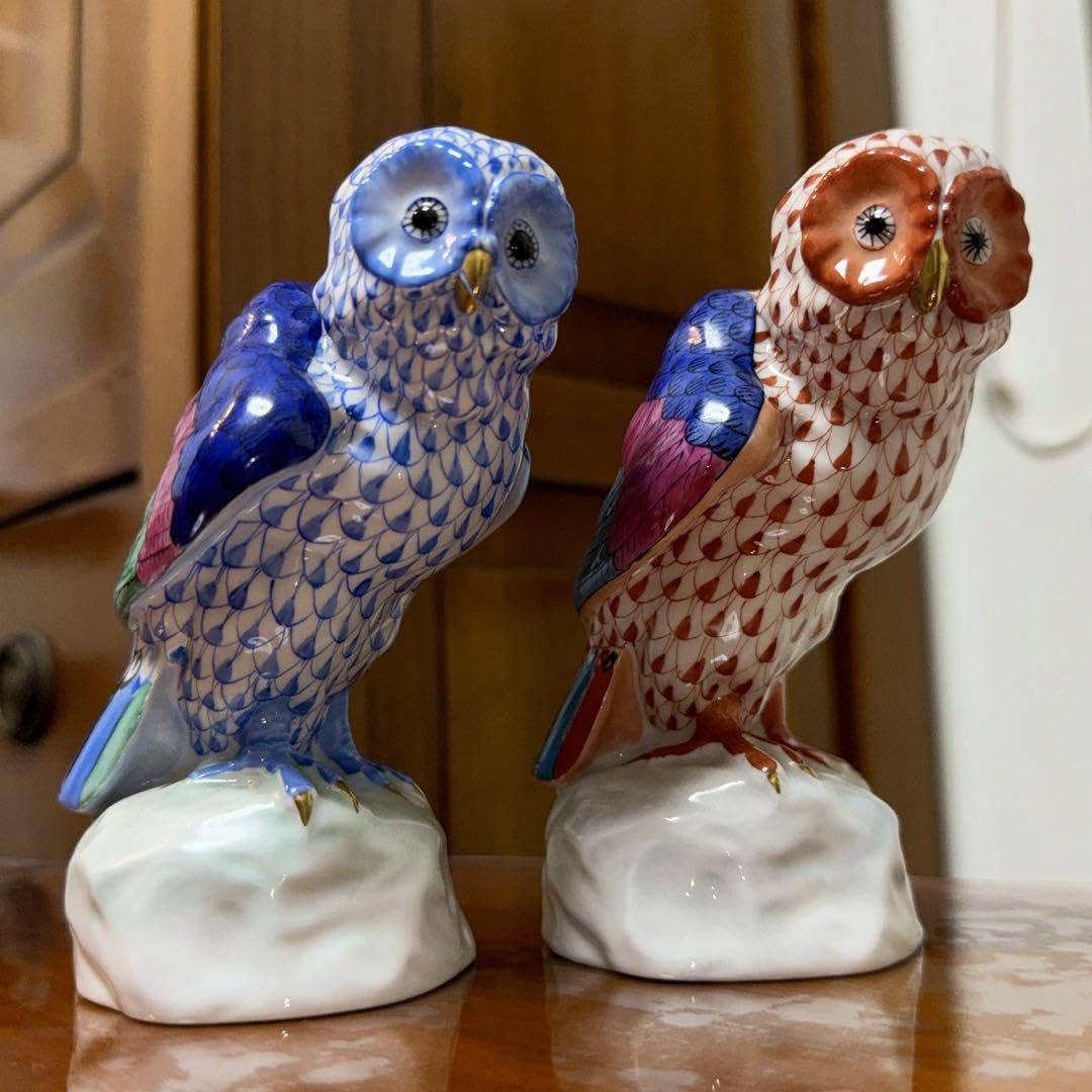 ヘレンド 置物 ふくろう 新品 ヘレンド フクロウ 置物 幸せを呼ぶ