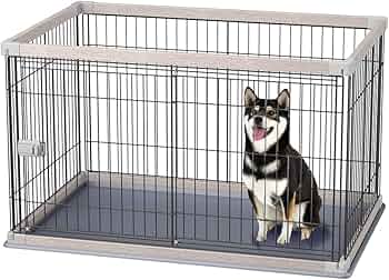 Amazon | アイリスオーヤマ 犬 サークル ウッディサークル アッシュ