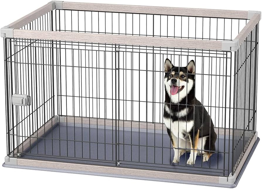 Amazon | アイリスオーヤマ 犬 サークル ウッディサークル アッシュ