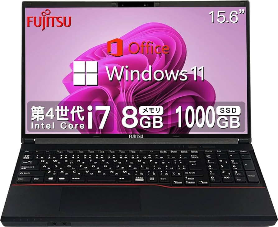 富士通黒 高性能4コア8スレlッド版 Core i7搭載 新品高速大容量SSD480G